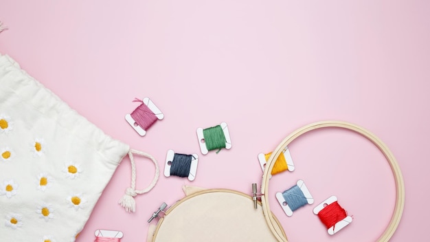 Instrumente și fire pastel pentru broderie